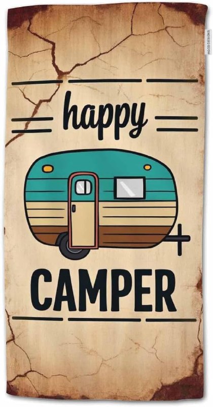 HGOD Happy Camper Hand Towels