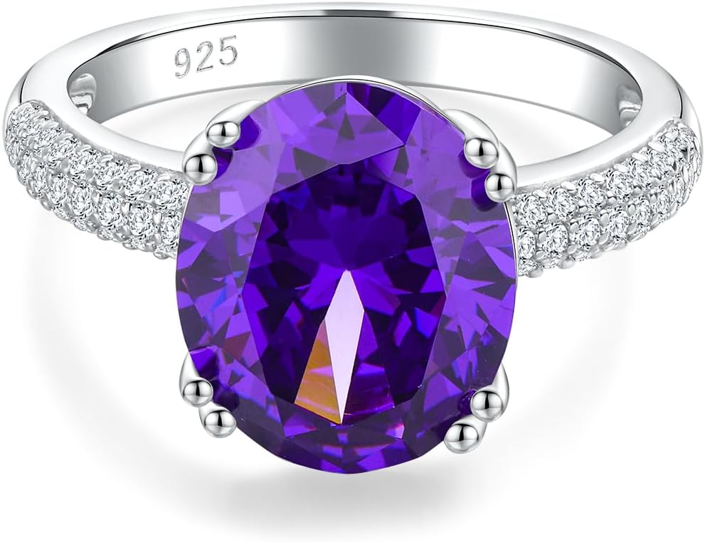 AIBAO Large Amethyst Rings