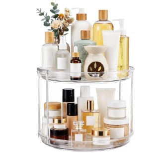 PR!CE DROP ( ) 360 Rotating Makeup Organizer Skincare Organizer Countertop Clear
