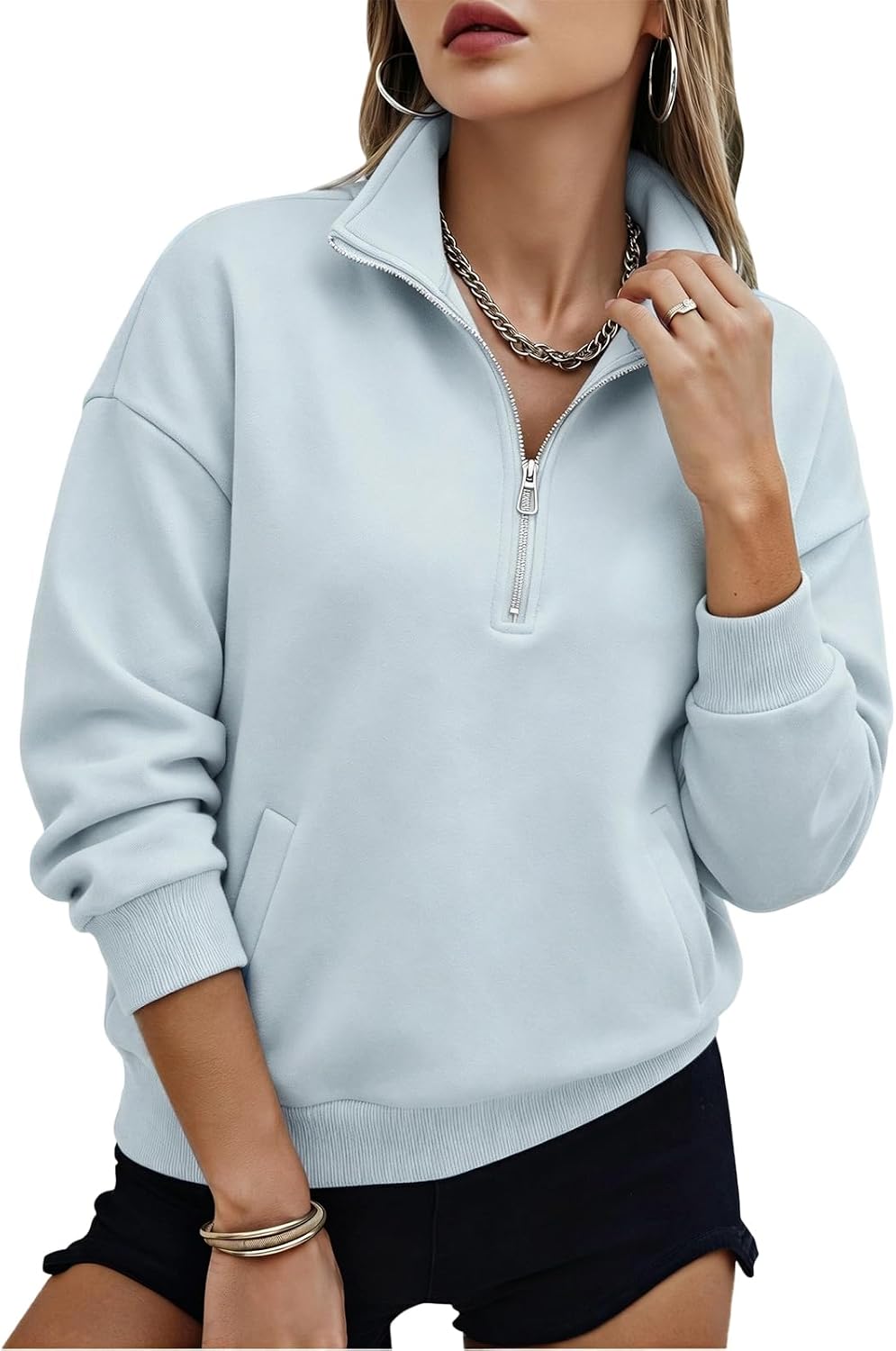 Oversized Quarter Zip Sweatshirts