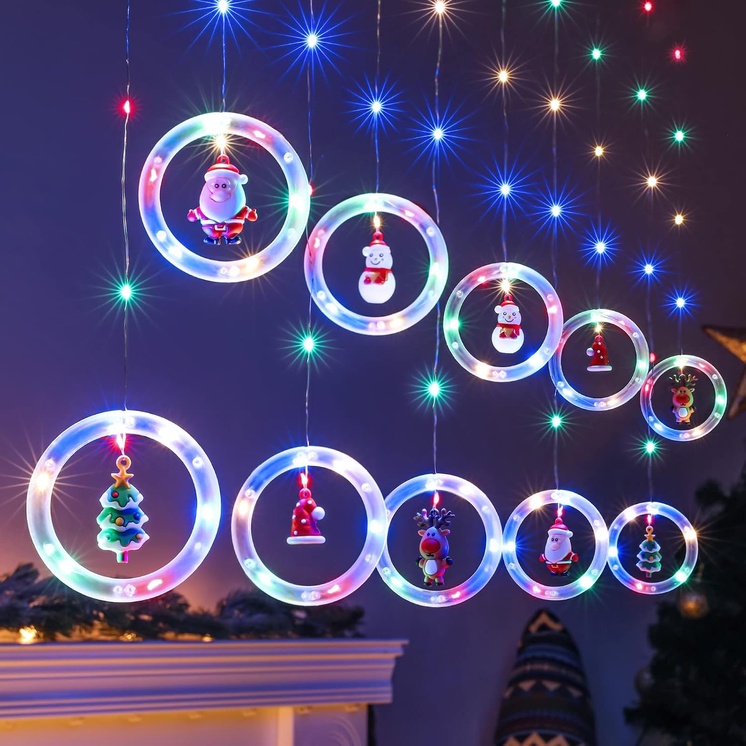 BLOOMWIN Christmas Ring Light Curtains
