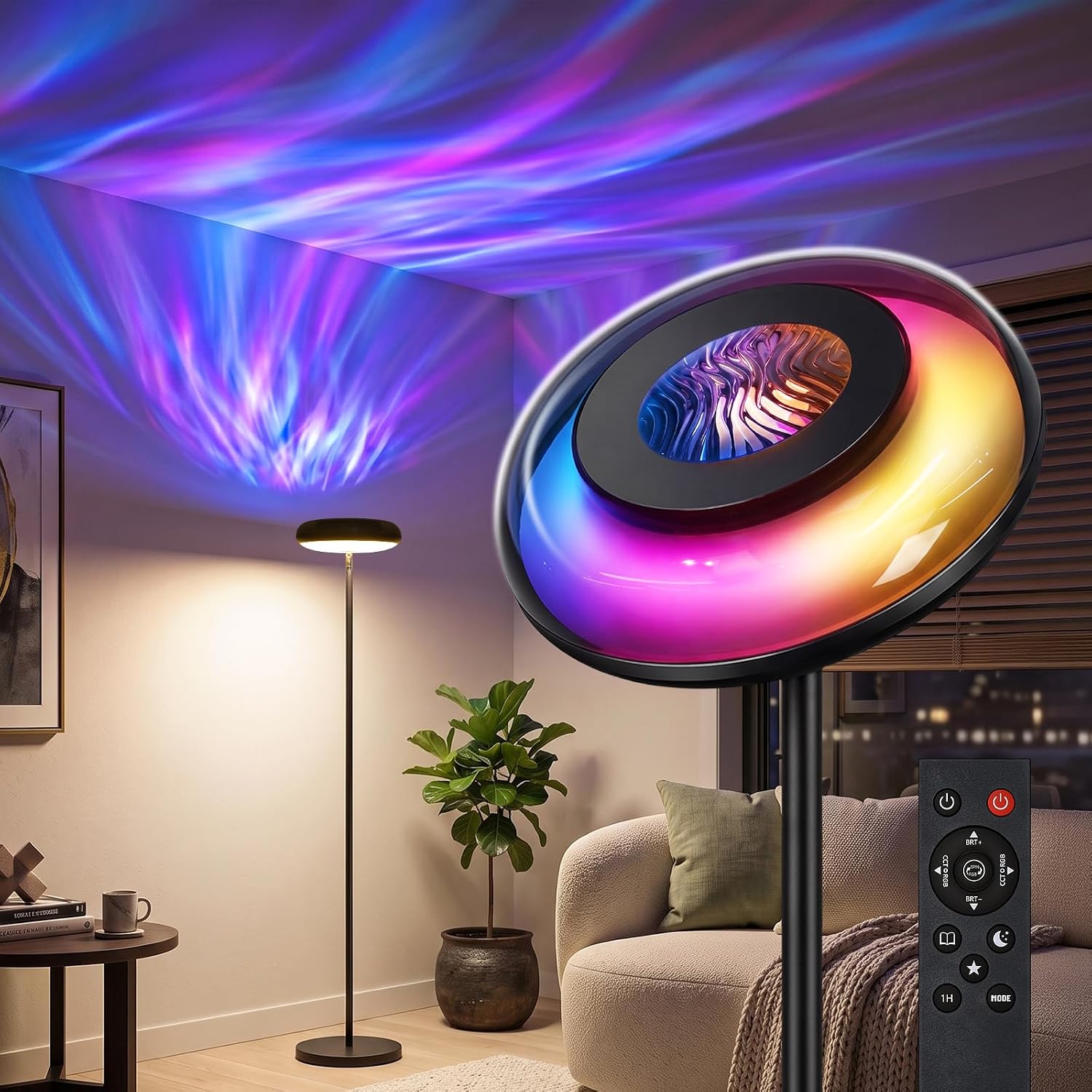 Bairth Uplighter Floor Lamps with Projector