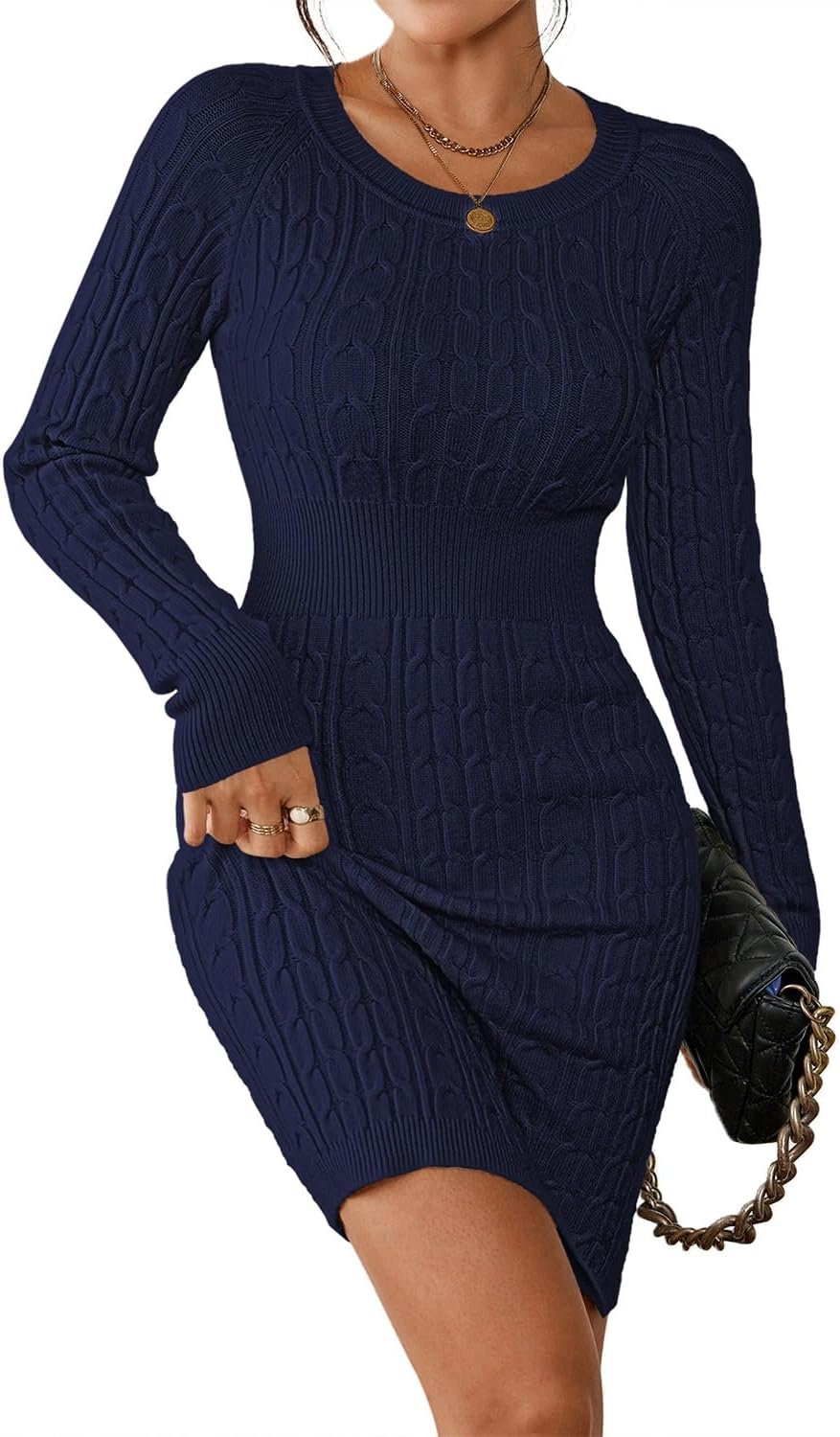 Pink Queen Winter Sweater Dresses