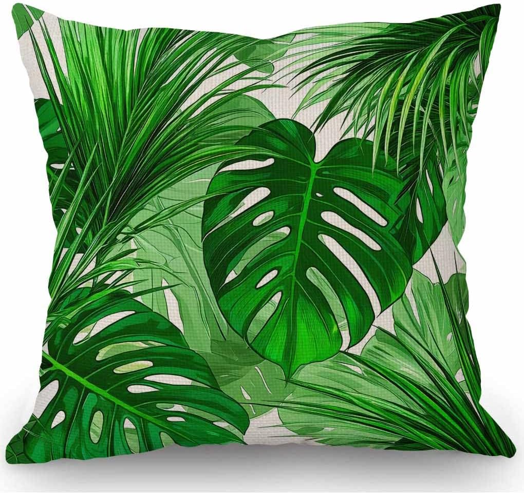 Tropical Palm Leaf Pillow Covers