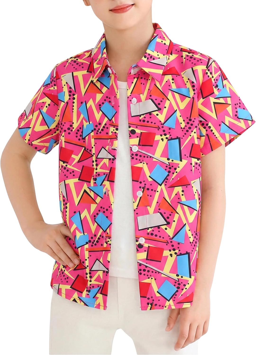 80s 90s Shirts for Kids Retro 80's Hawaiian Beach Boys Shirt Aloha Tops