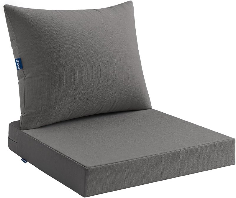 MIULEE Dark Grey Outdoor Chair Cushions