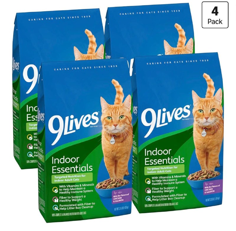 9 Lives Dry Cat Food 4pk (12.6lbs total)