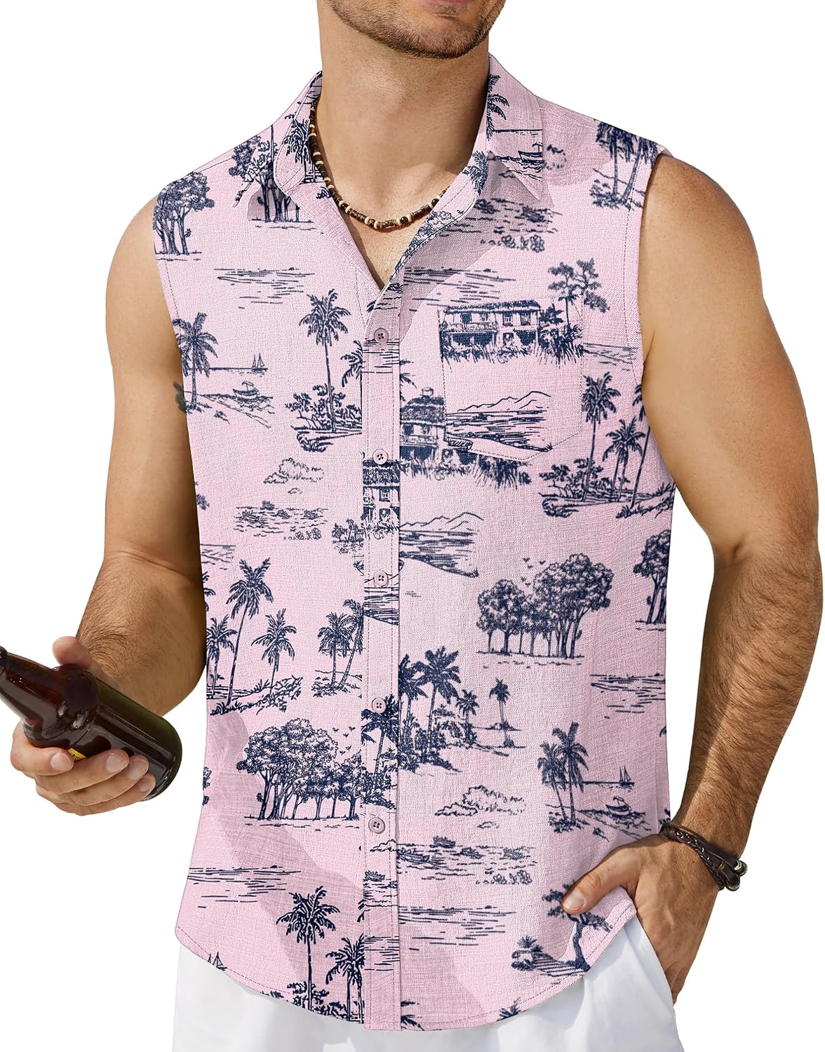 COOFANDY Palm Tree Tank Tops