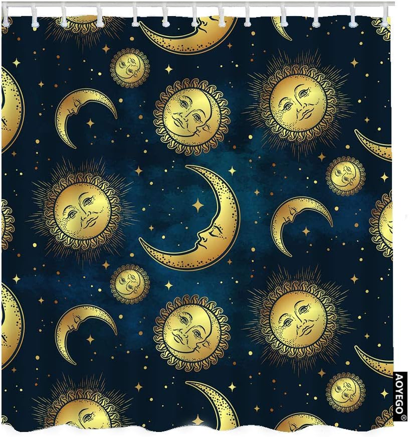 Moon Sun Stars Shower Curtains