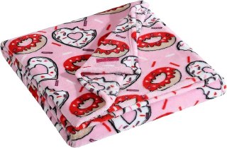 Betsey Johnson - Blanket, Buttery-Soft Throw Blanket for Couch or Bed, Boldly Plush & Oversized Bedding (Donut Hearts Pink, 50" x 70")