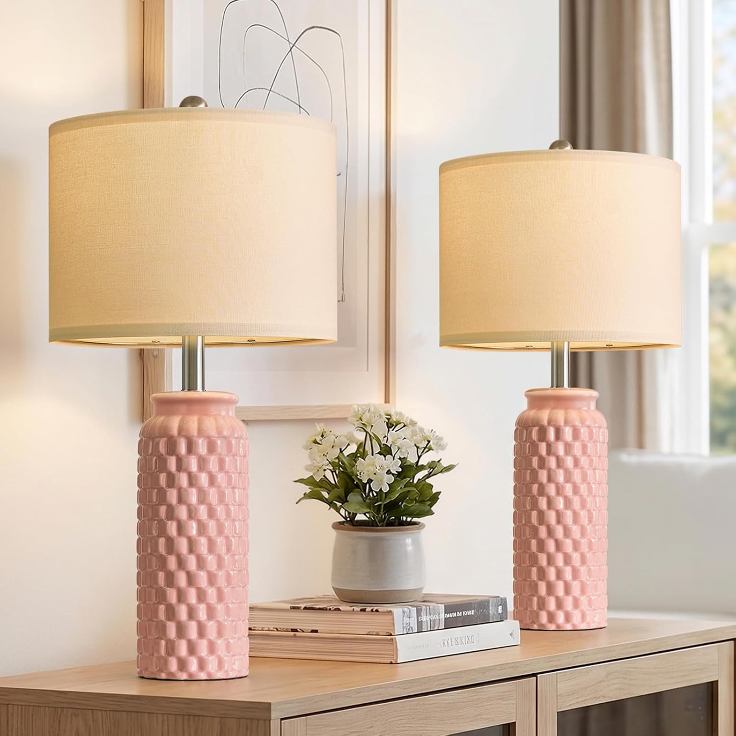 USumkky Modern Ceramic Bedside Lamps
