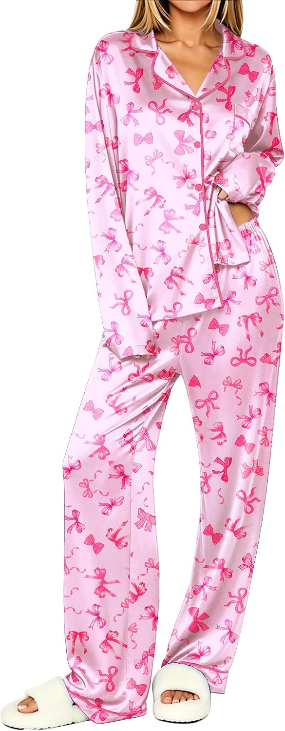 Ekouaer Silk Satin Pajama Sets