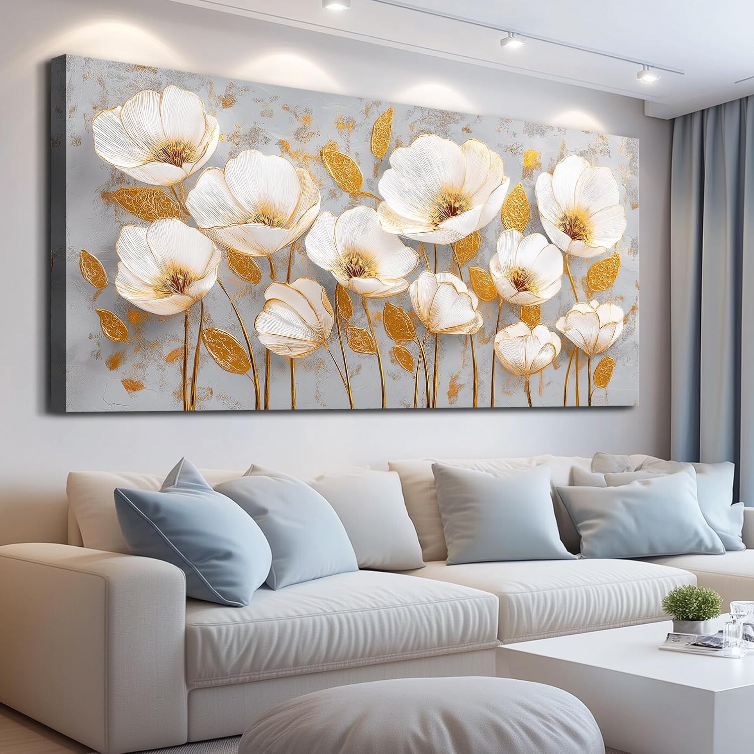 Poppy Gold Leaf Canvas Prints