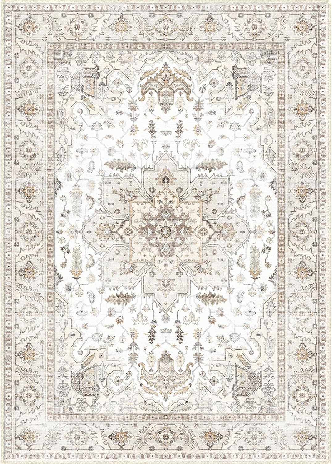 Area Rug 5x7, Machine Washable Rugs for Bedroom, Large Non Slip Rug for Bedroom Living Room Kitchen Entryway Bathroom Office Carpet