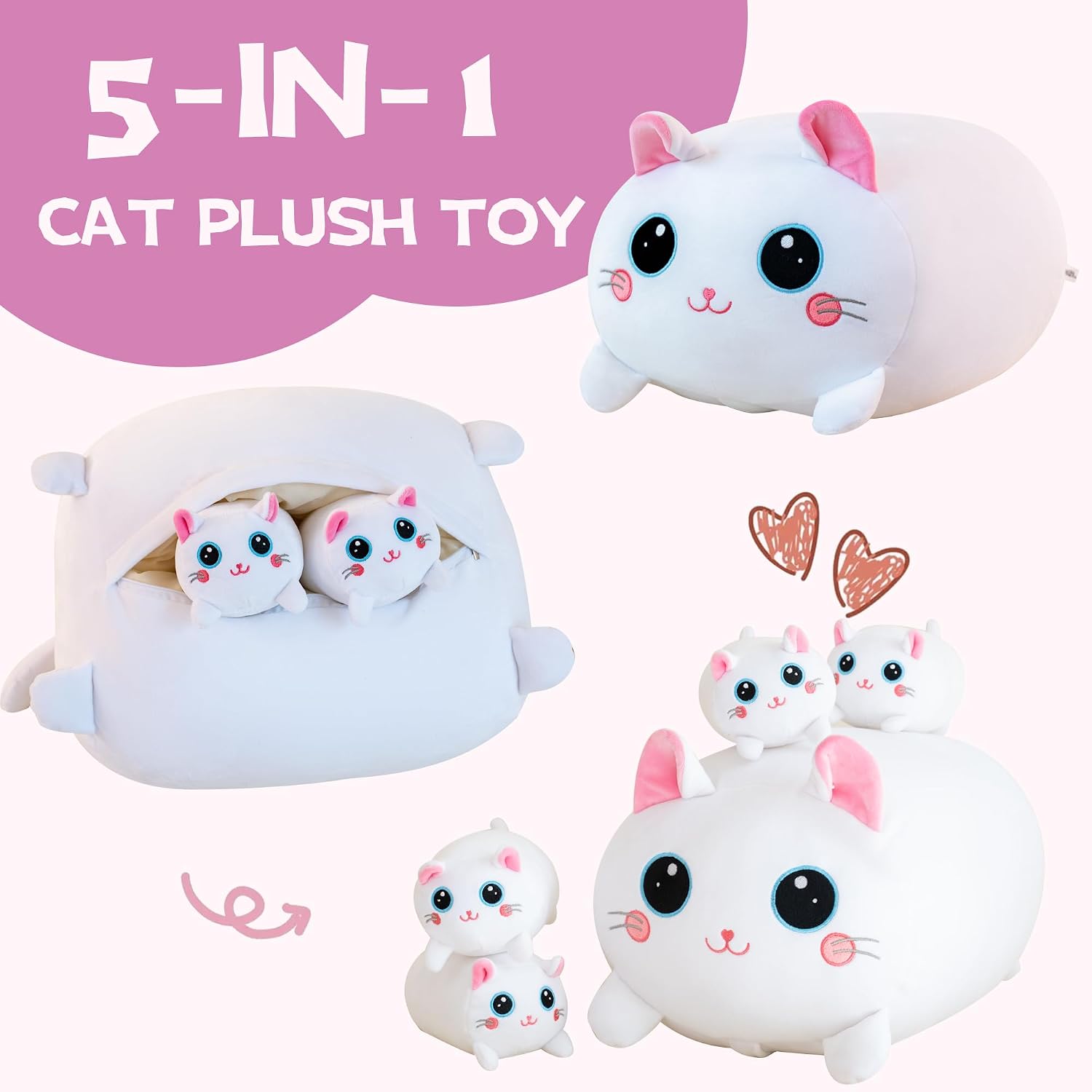 Gudisi Cat Plush Stuffed Animals