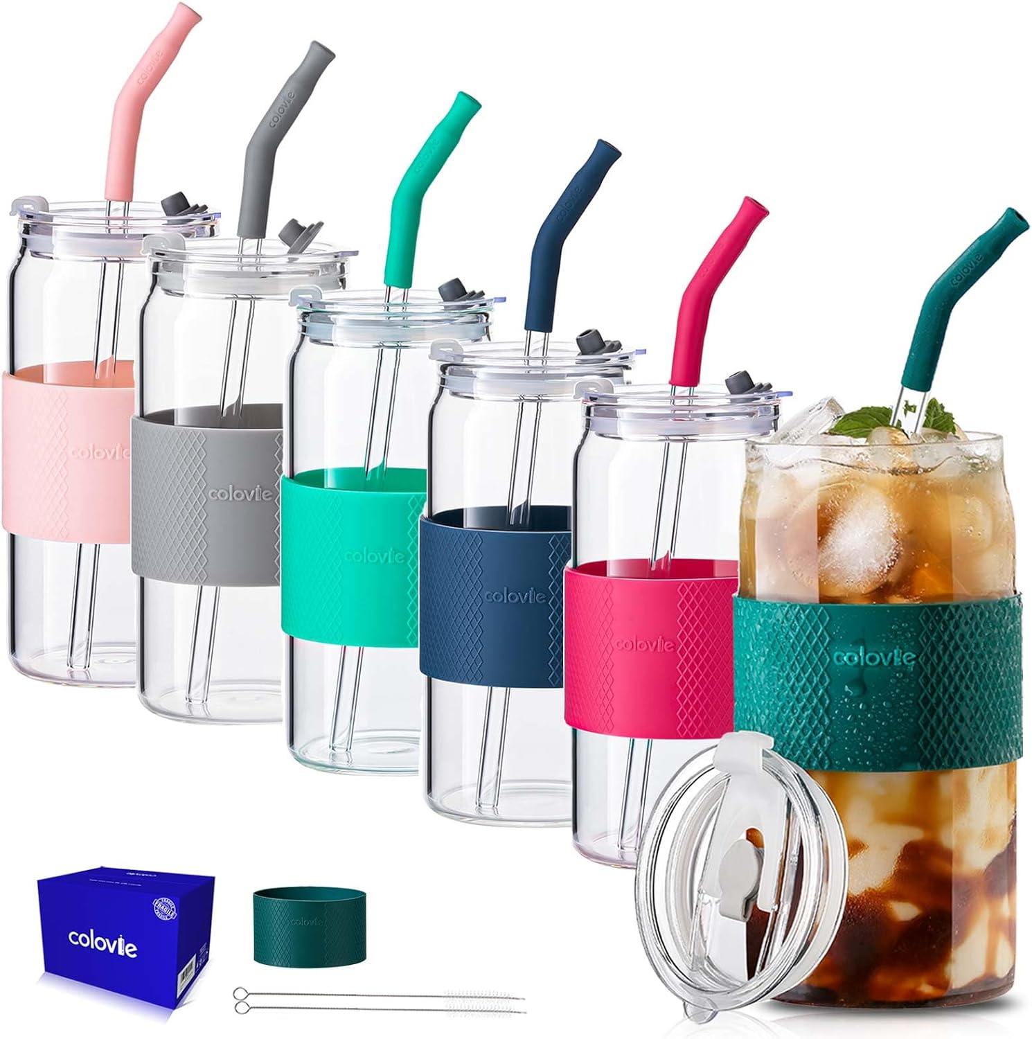 Colovie 20oz Drinking Glasses
