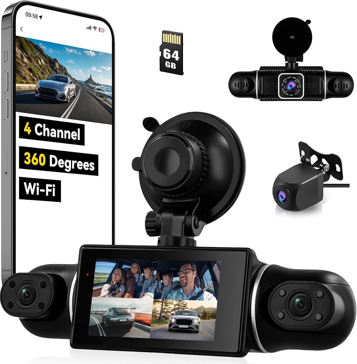 4 Channel Dash Cams (2K