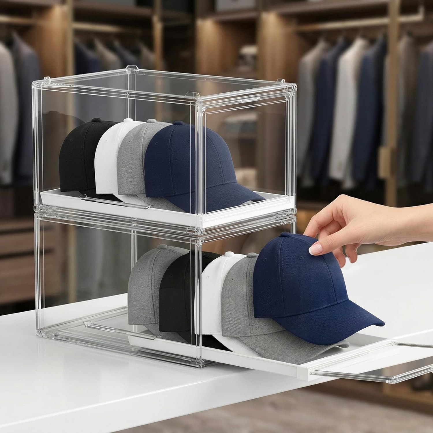 Hat Organizer Storage Boxes