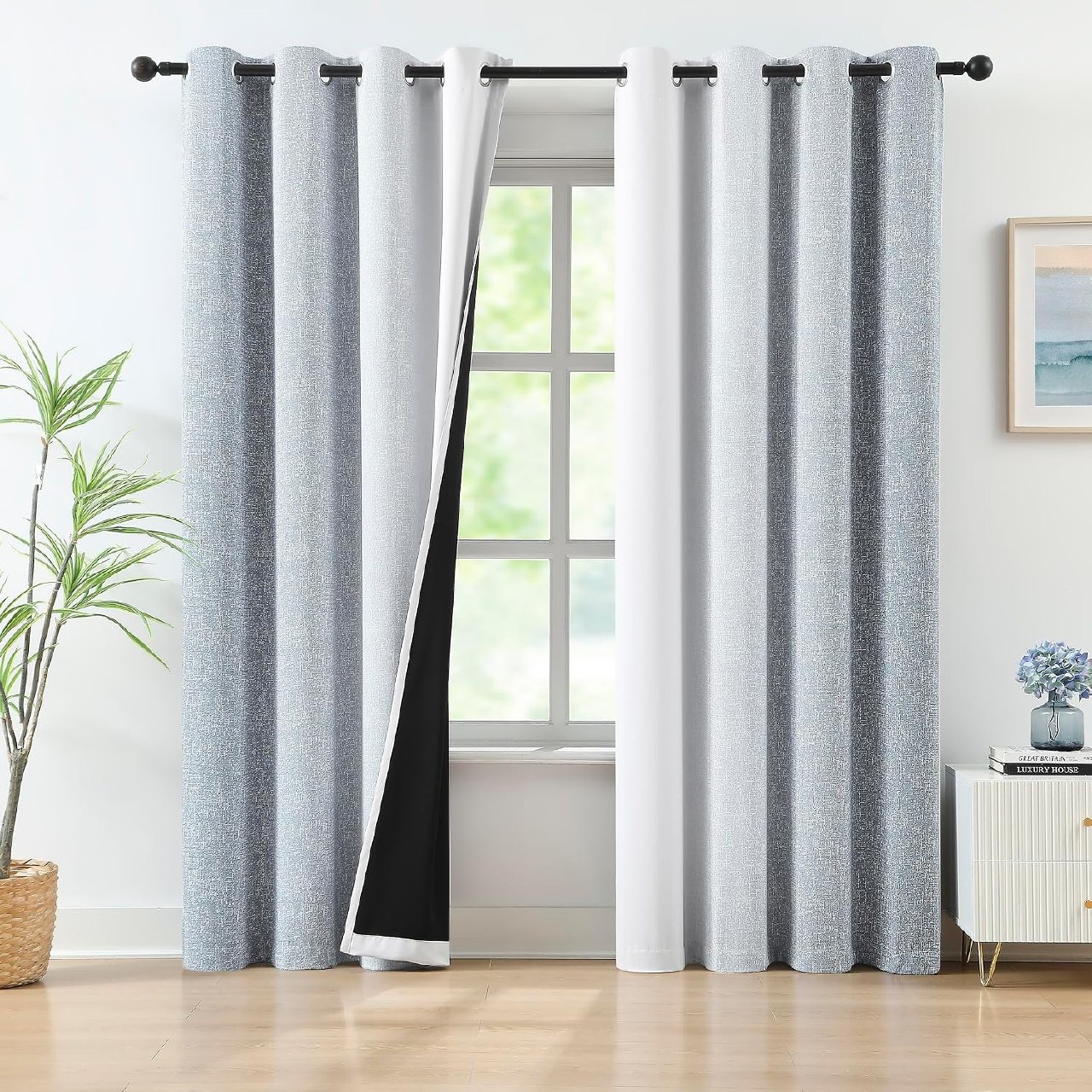 Purainbow Grey Ombre Blackout Curtains