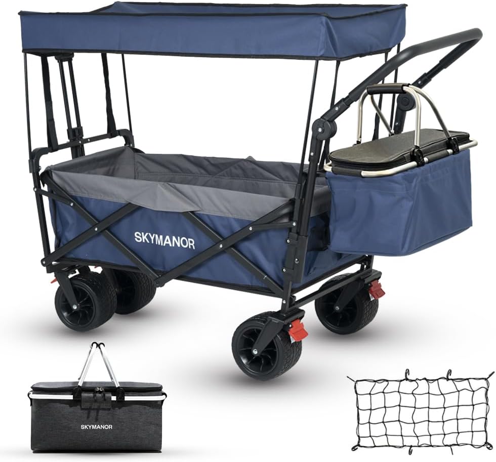 SKYMANOR Collapsible Wagons with Canopy