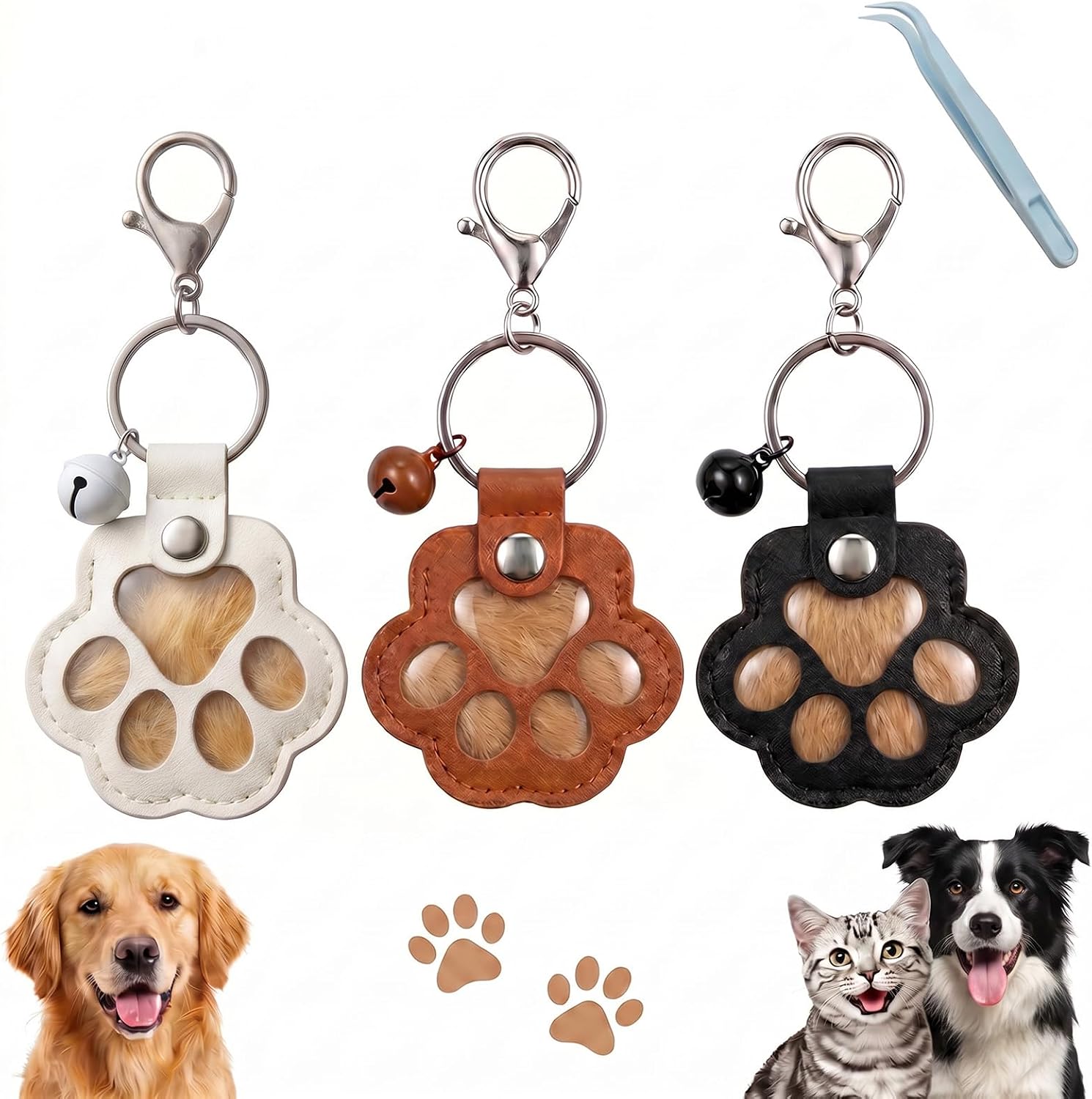 Pet Hair Memorial Keychains