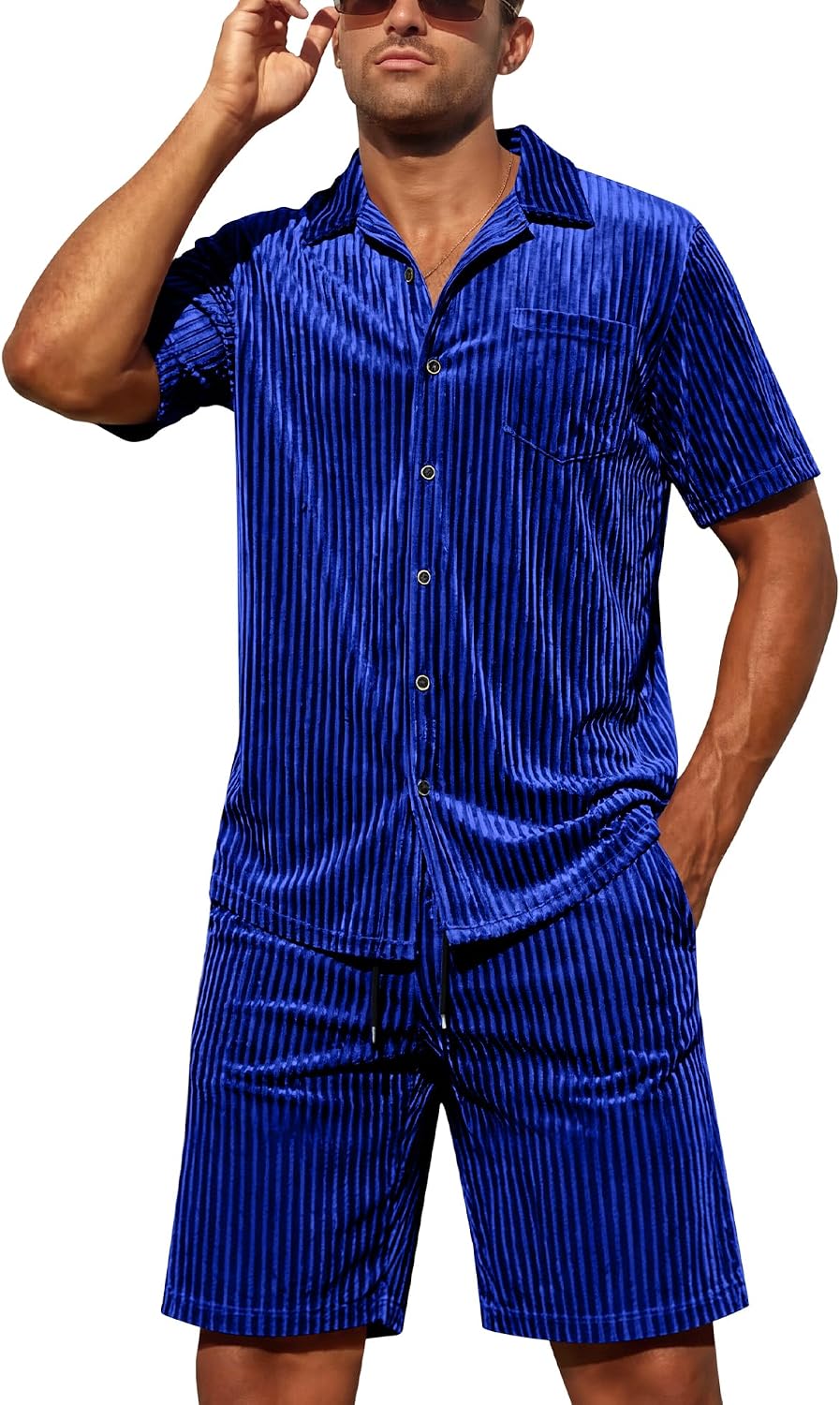LecGee Men's Velvet Shirt Sets