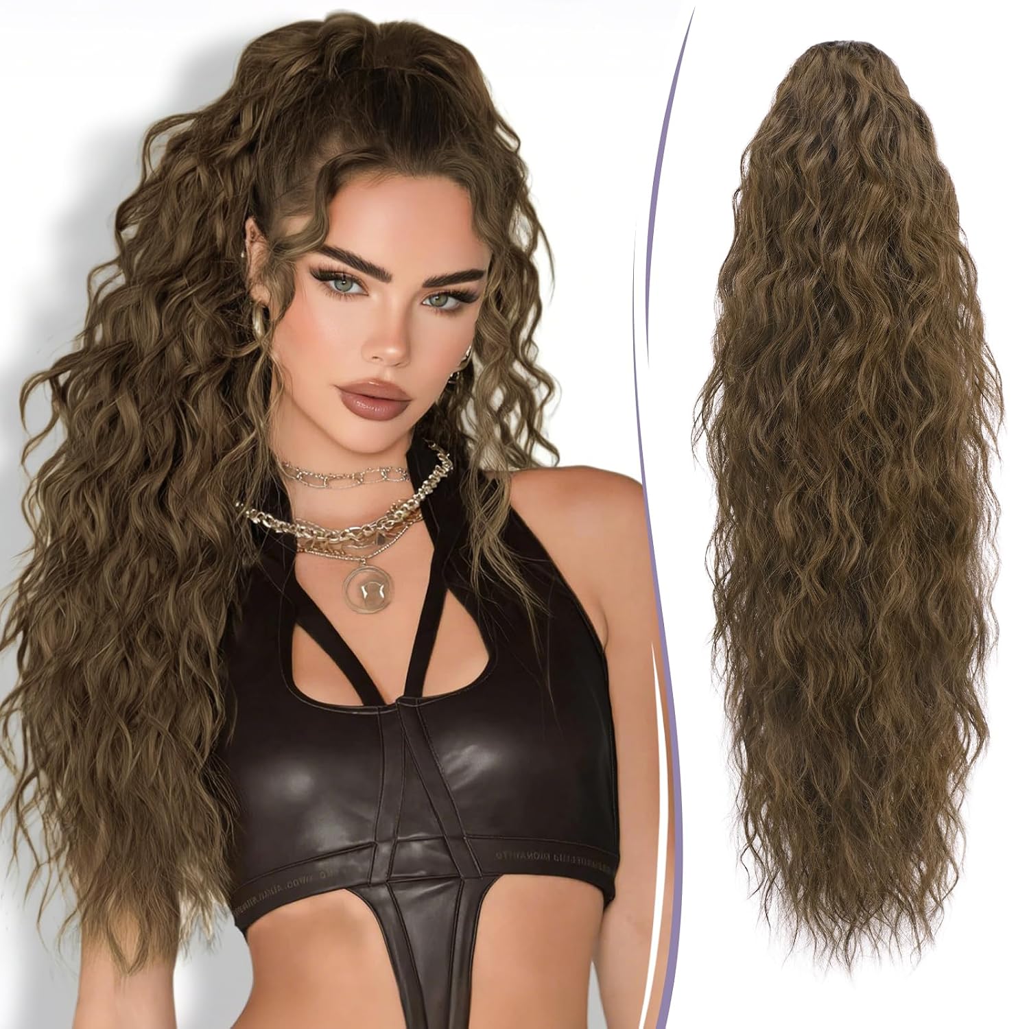RUWISS Claw Clip Ponytail Extensions