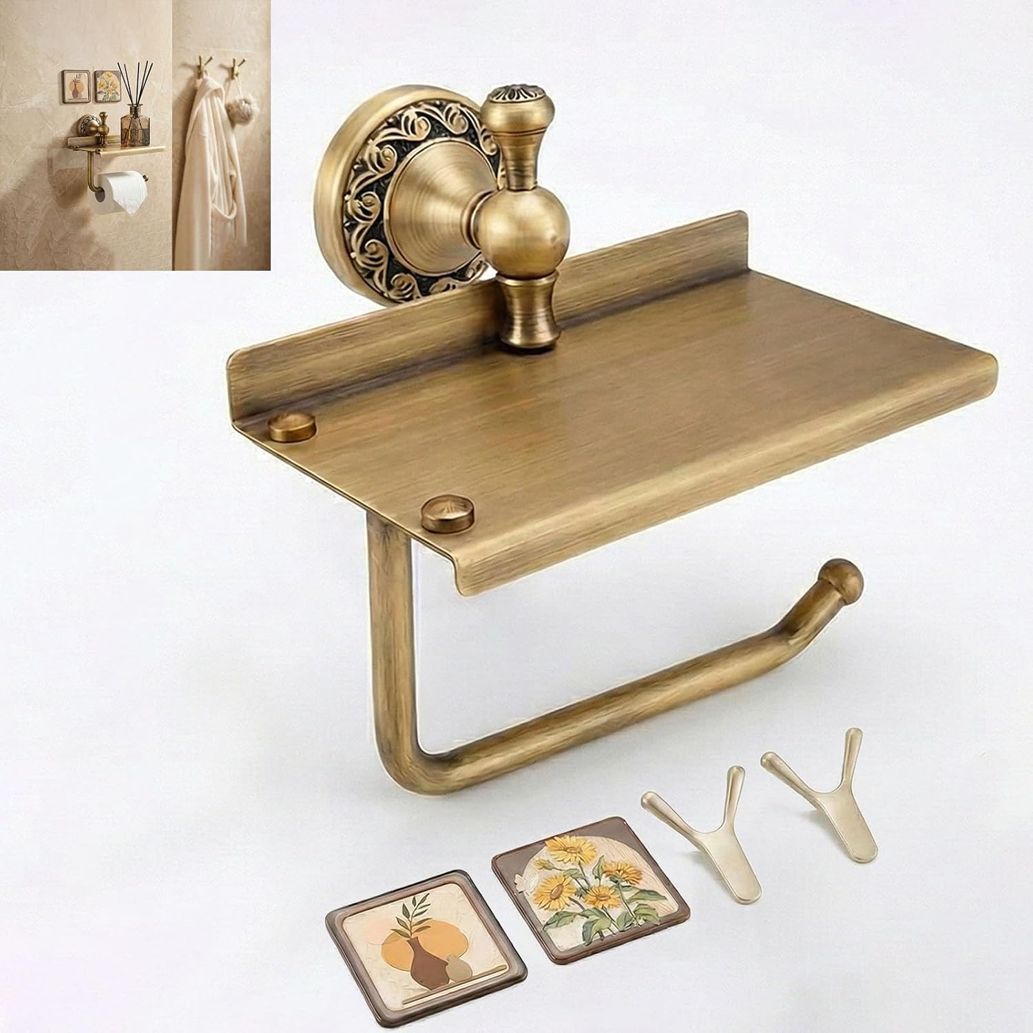 Vintage Antique Brass Toilet Paper Holders