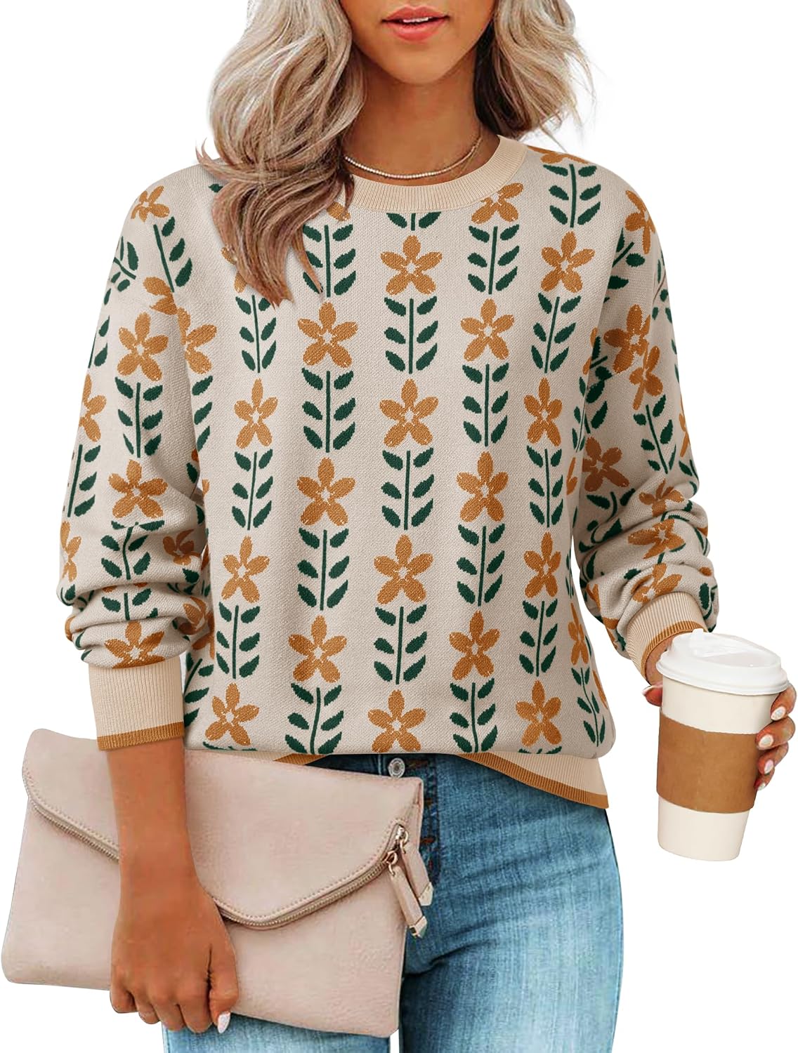 ZESICA Oversized Crew Neck Sweaters