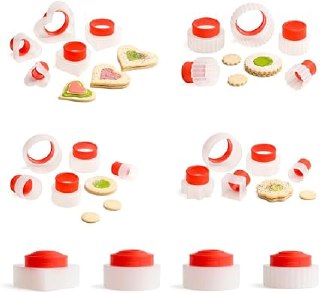Betty Crocker Cookie Cutter Bundle – 20 BPA-Free Cutters in Hearts, Circles, Geometric & Fluted Shapes – Dishwasher Safe, Snap-Fit Storage, Wide Top Handles, Various Sizes