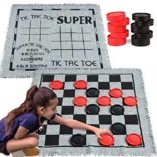 Walmart 3-in-1 Vintage Giant Checkers, Tic Tac Toe Game