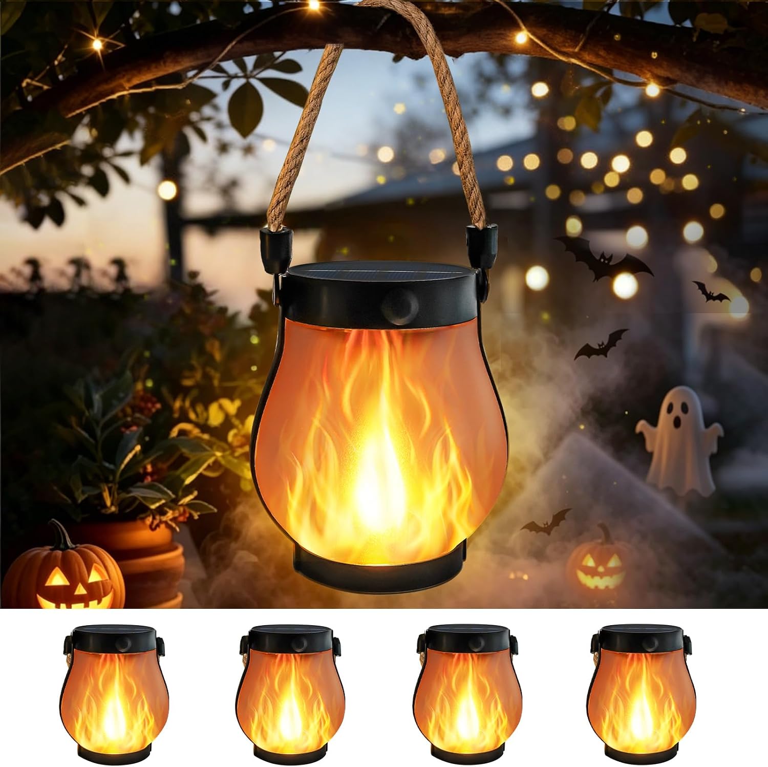 Solar Flame Lanterns (4-Pack