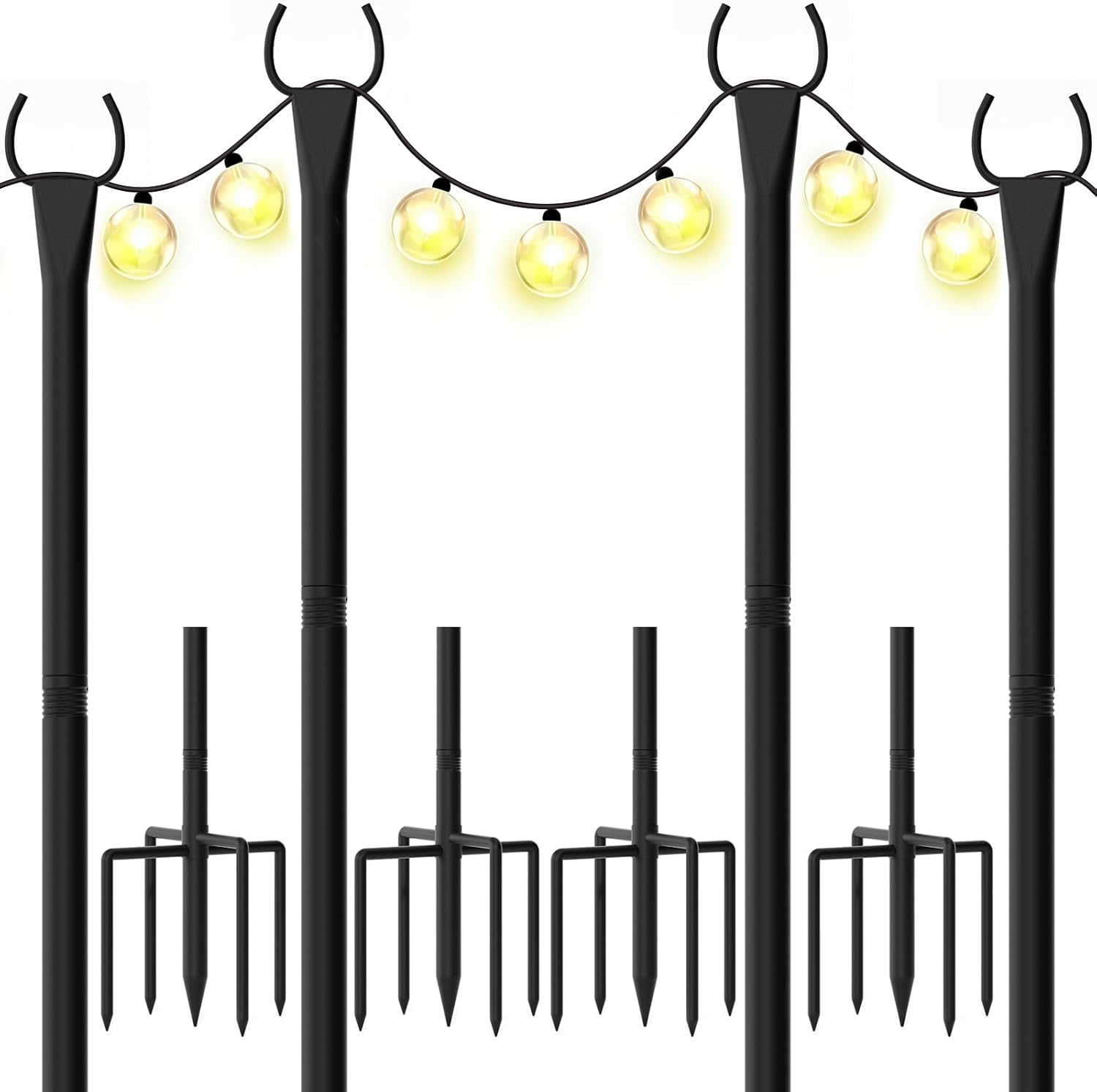 WeValor String Light Poles (4-Pack) - Tools & Home Improvement