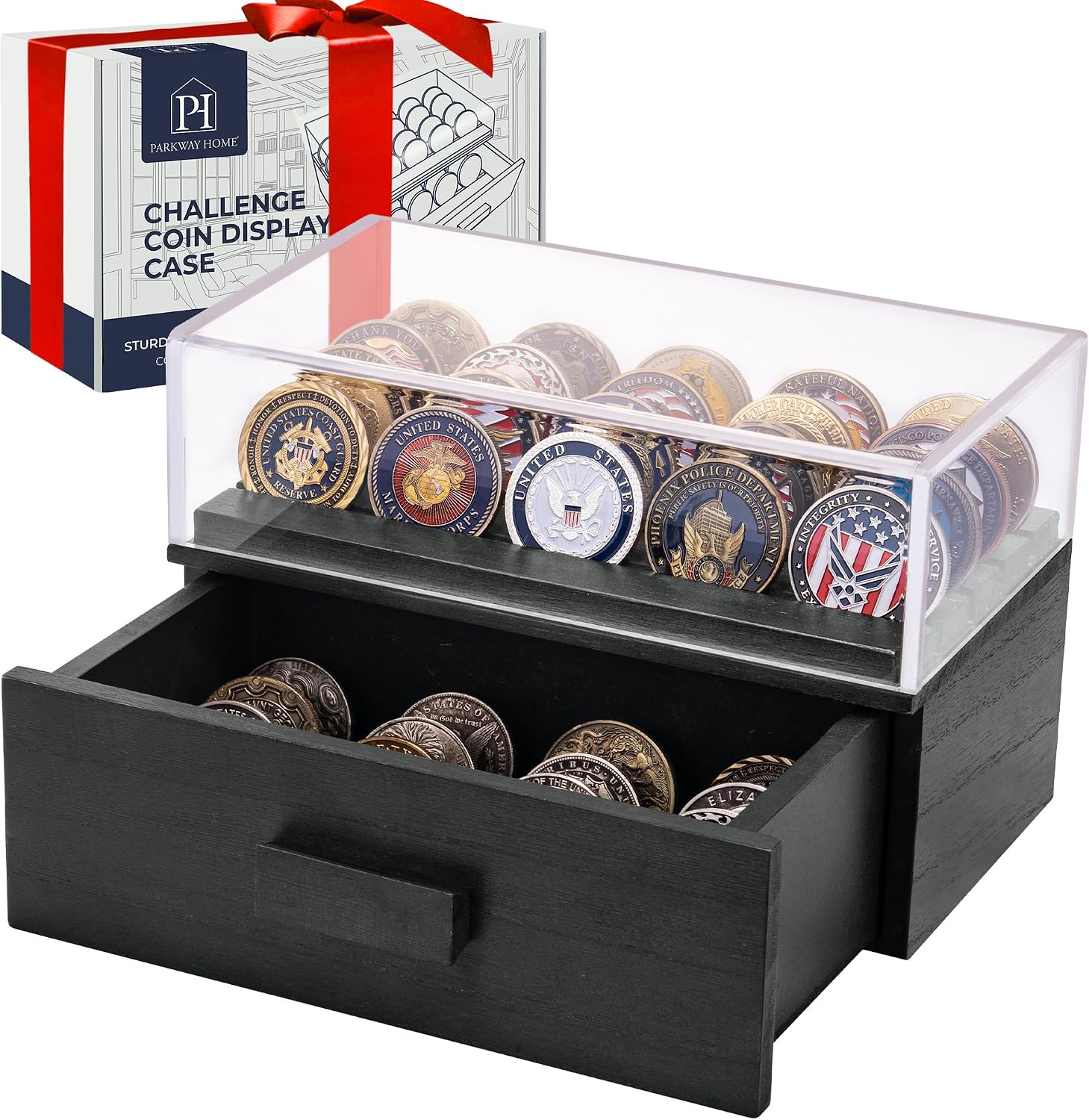 Wooden Challenge Coin Display Cases