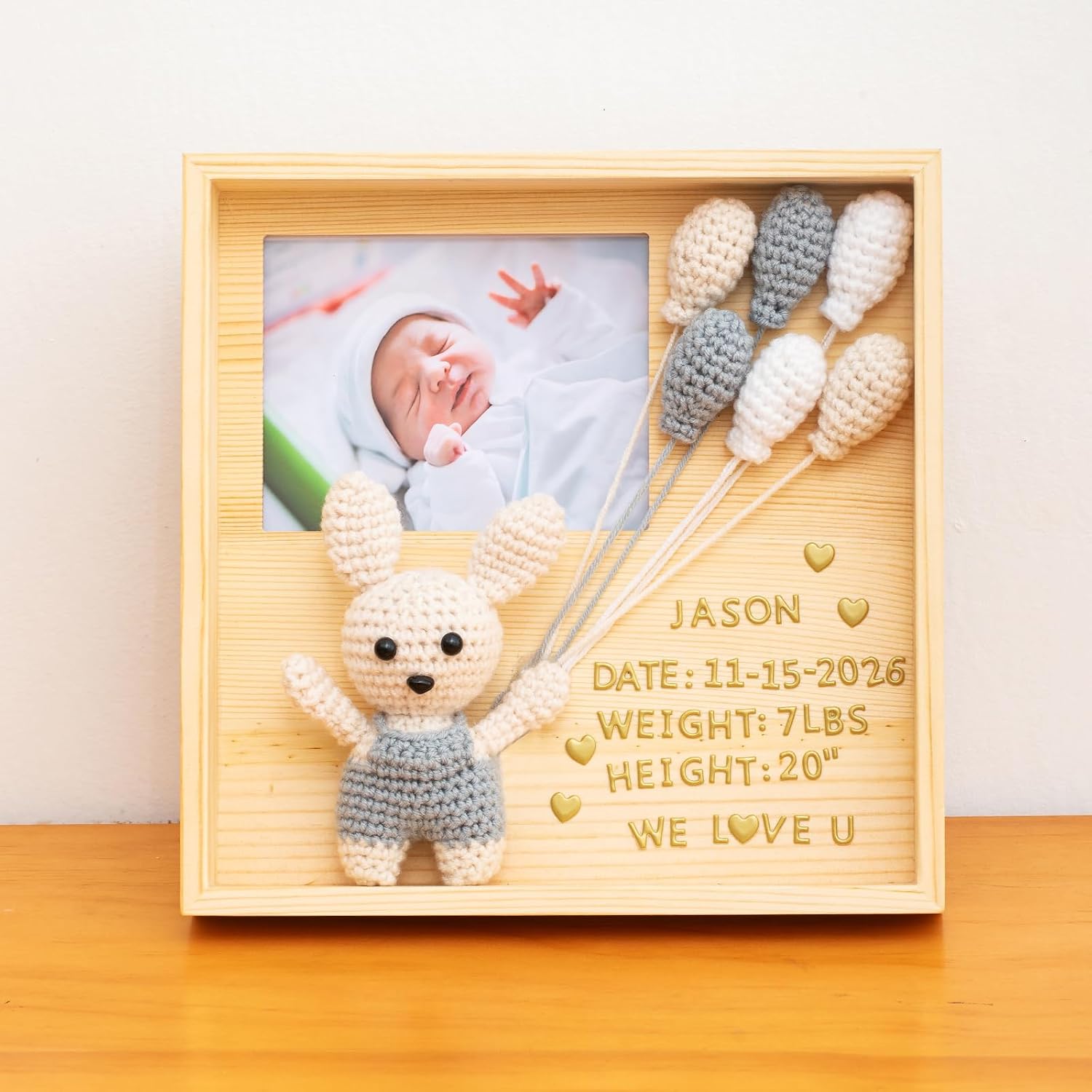 ONZGROW Personalized Baby Keepsake Frames
