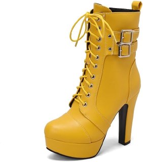 ForeMode Goth Leather Ankle Boots