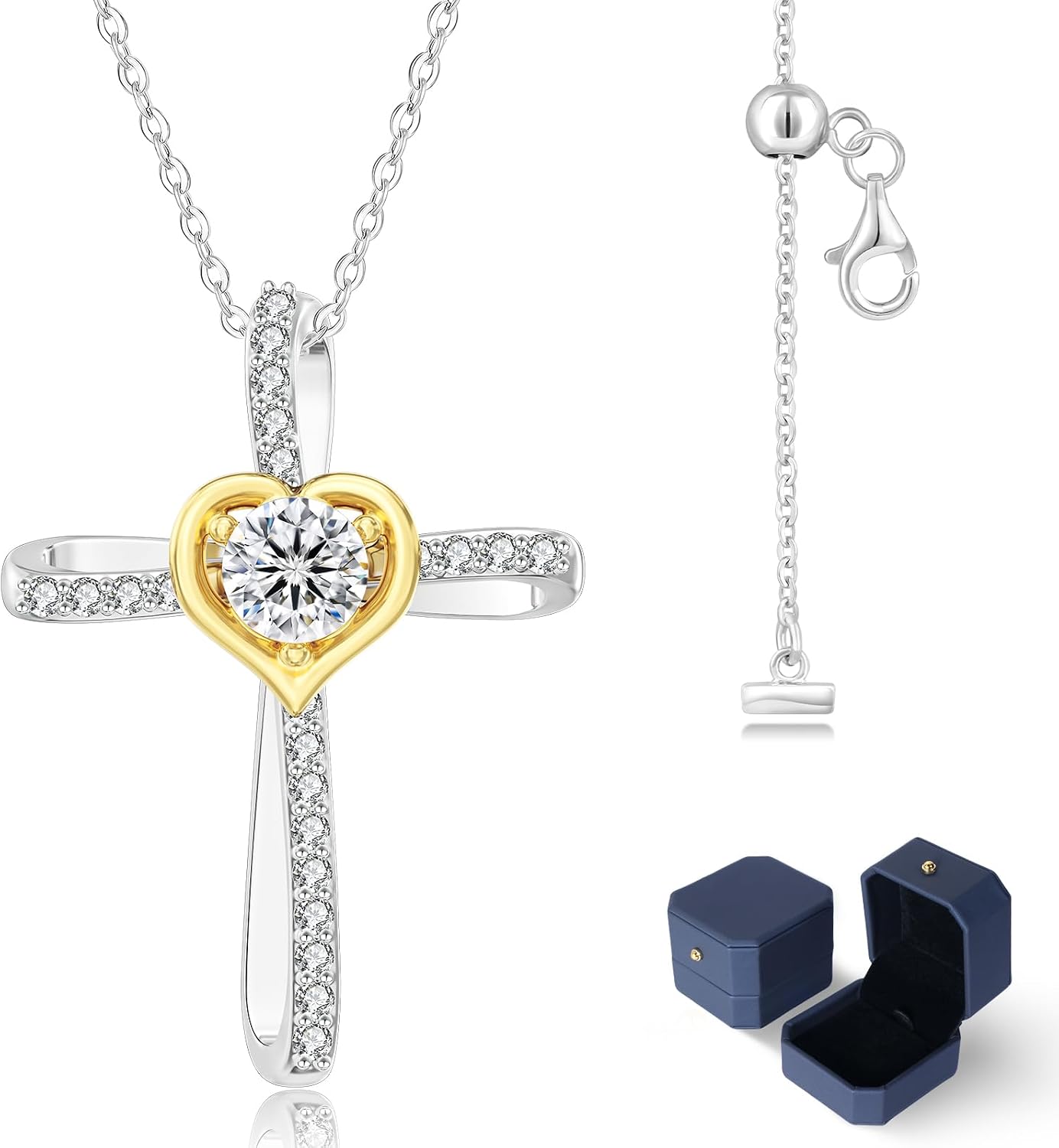 KRKC Moissanite Cross Necklaces