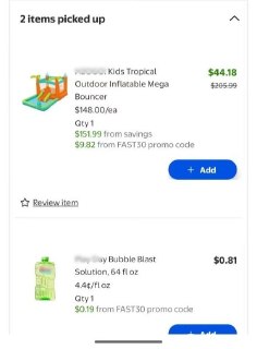 Add Walmart Kids Tropical Outdoor Inflatable MegaBouncer Walmart Bubble Blast Solution add banana use one of these