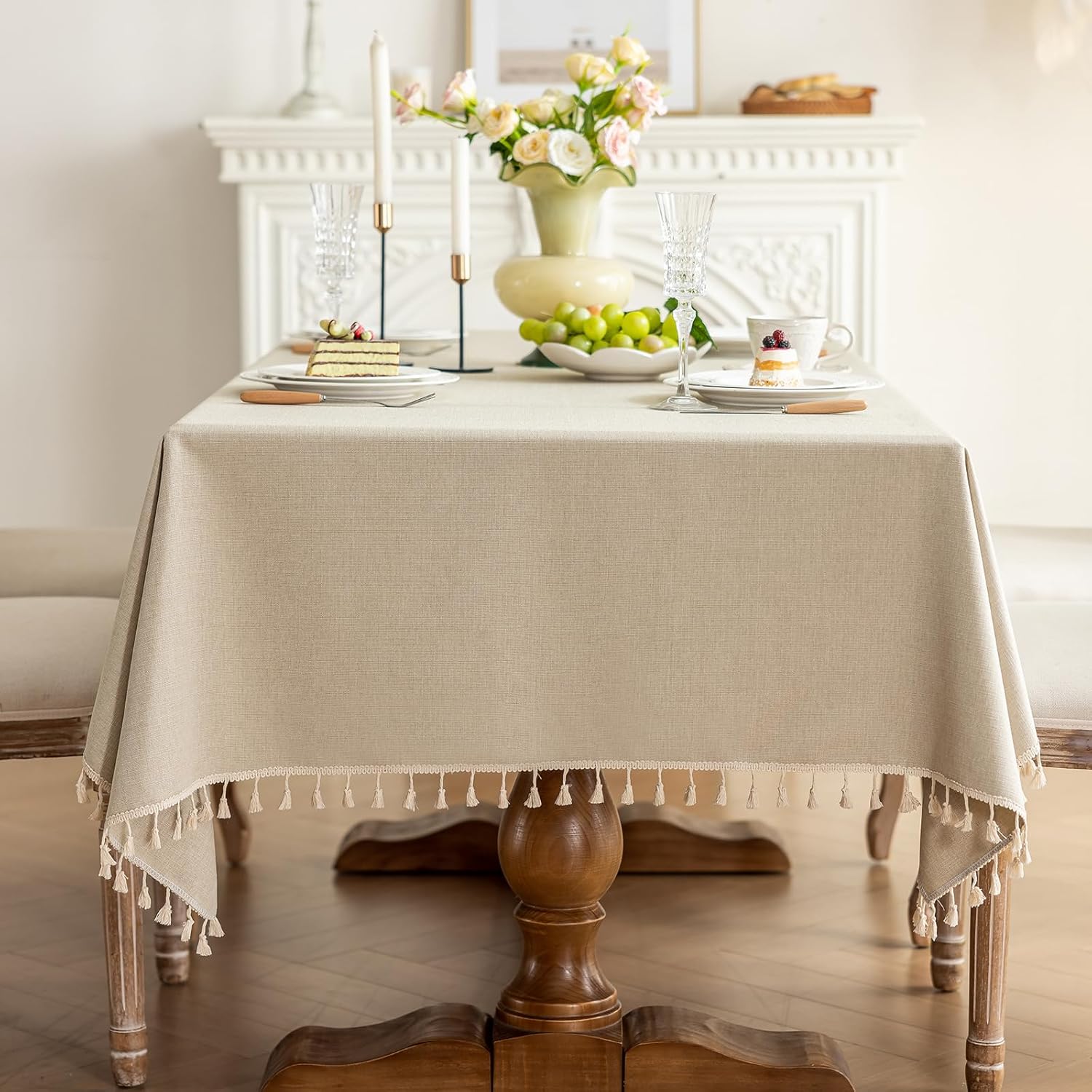 Beige Square Tablecloths