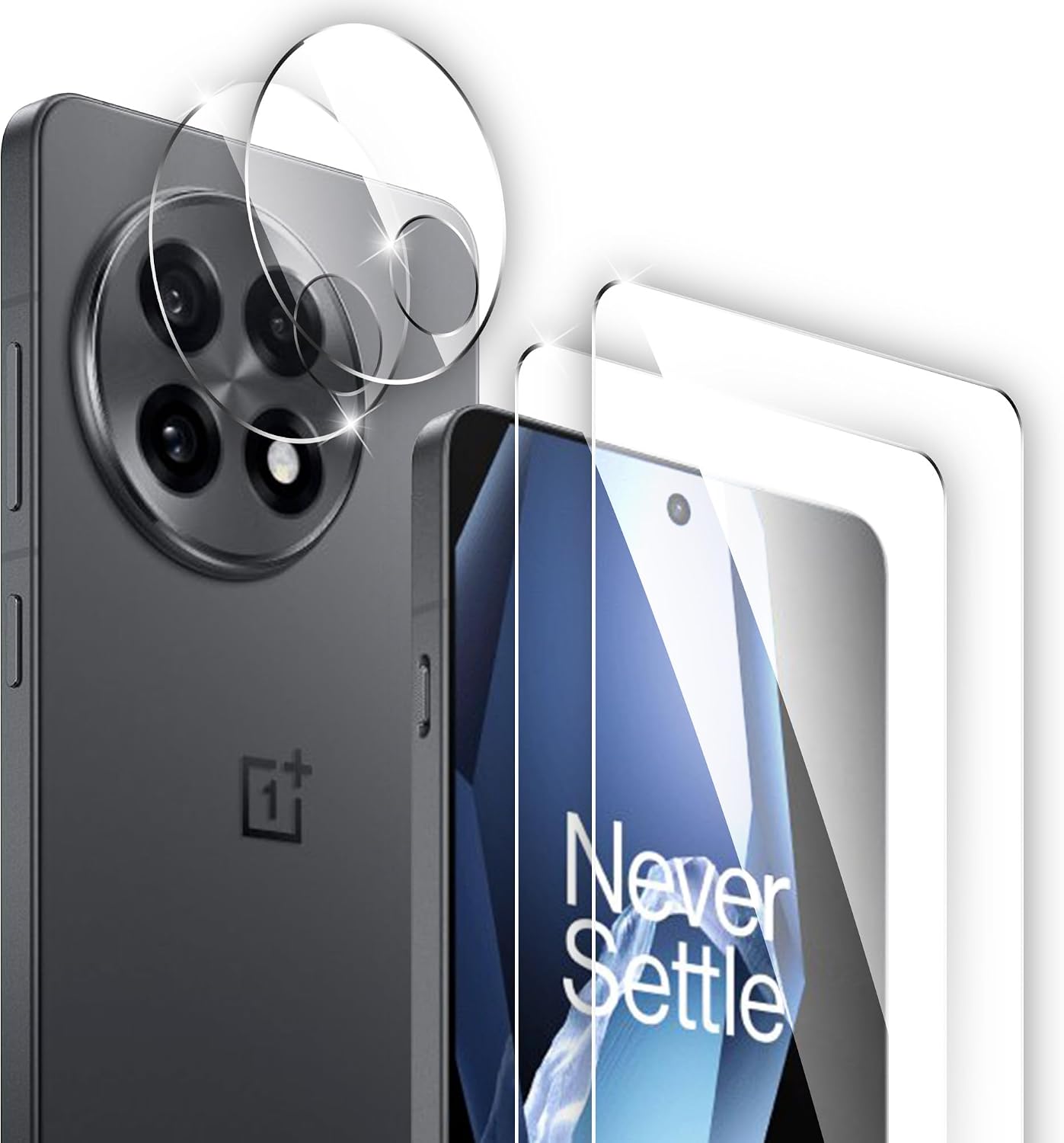 4 Pack Screen Protector for Oneplus 13R - 2 Pack Tempered Glass Screen Protector and 2 Pack Camera Lens Protector- Shatter Proof-HD Clarity