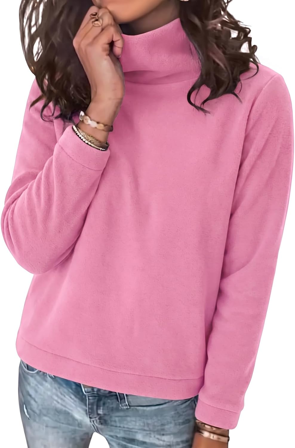 Fisoew Oversized Turtleneck Sweatshirts