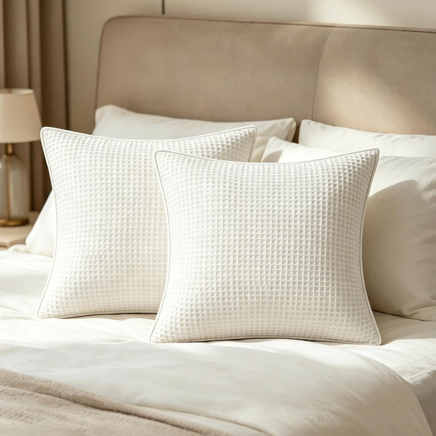 Simple&Opulence Cotton Waffle Pillow Shams