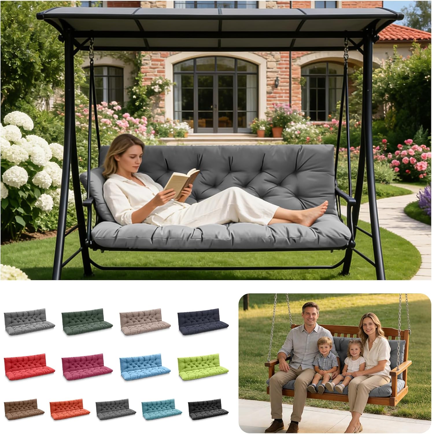 Porch Swing Cushions (3-Seater