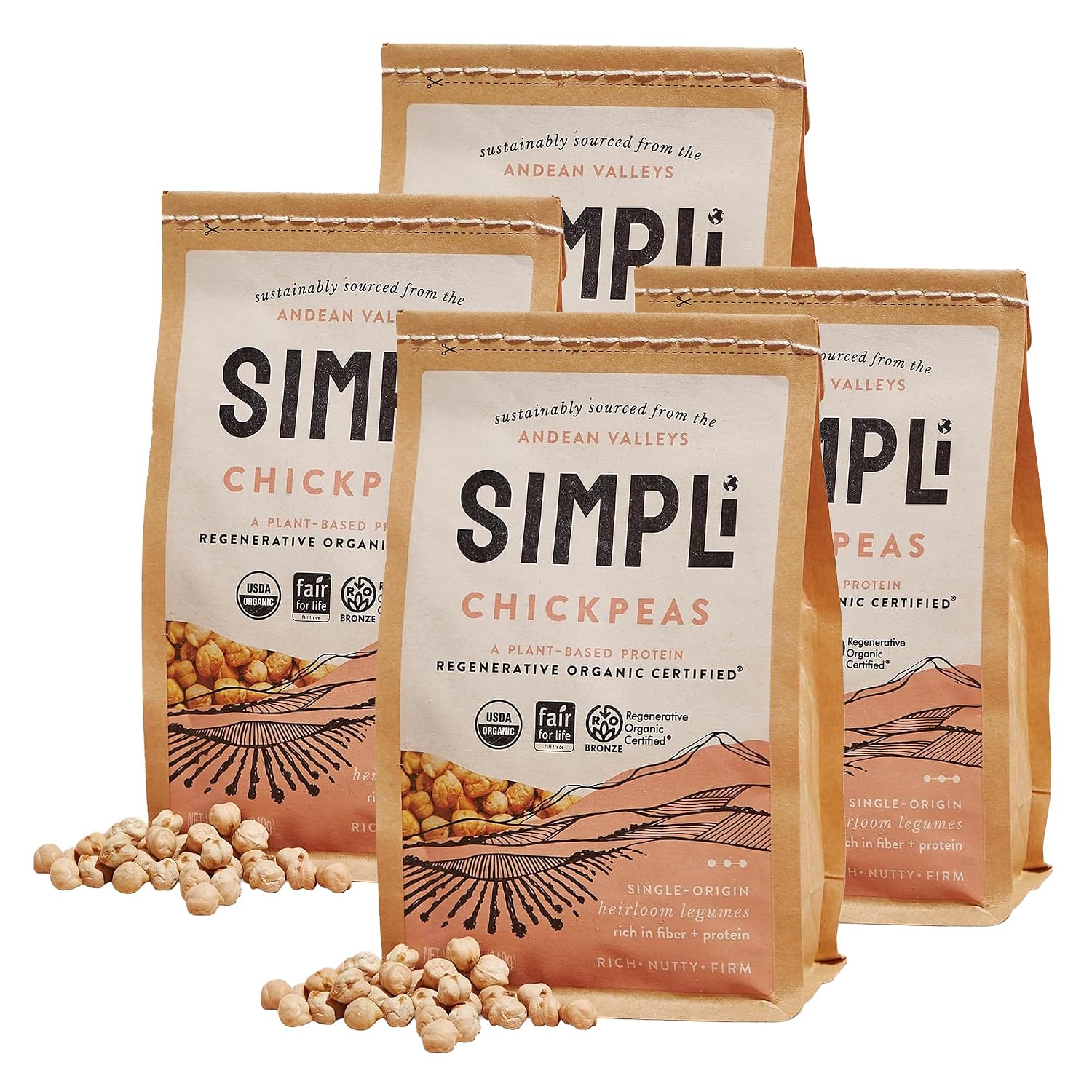 SIMPLi Organic Chickpeas (4 Pack