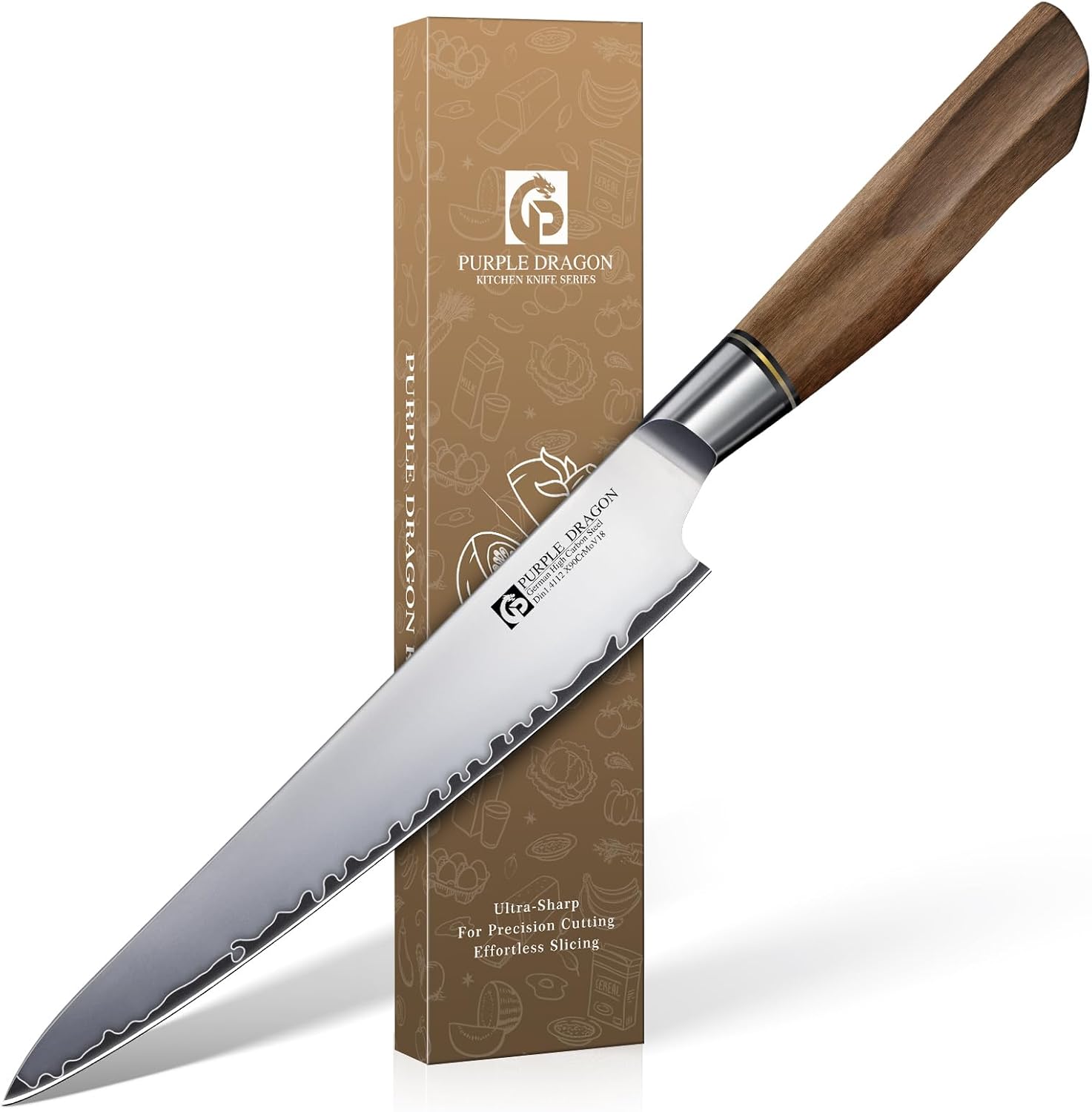 Purple Dragon Gyuto Chef Knife 7.5 Inch Ultra Sharp Kitchen Knife