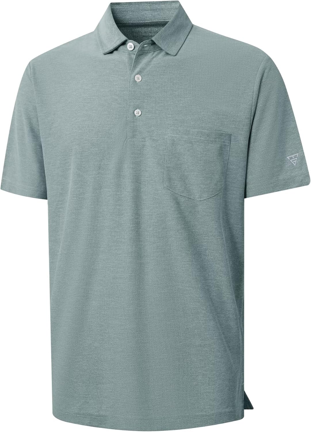 M MAELREG Mens Golf Shirt Pocket Stretch Cllared Moisture Wicking Lightweight Athletic Casual Golf Polos for Men Grey Blue