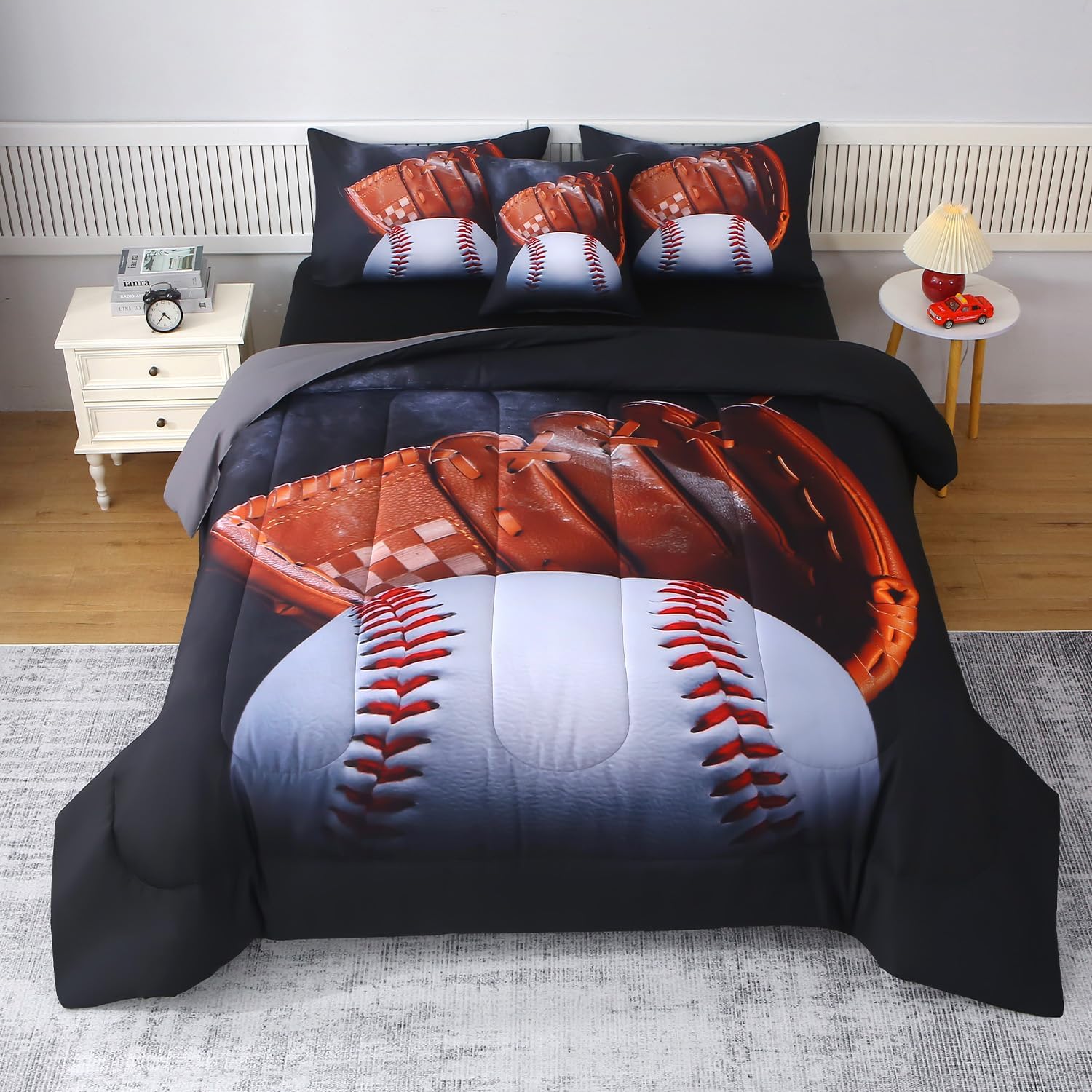 JQinHome Twin Baseball Comforters