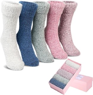5 Pairs Fuzzy Soft Cozy Comfy Socks