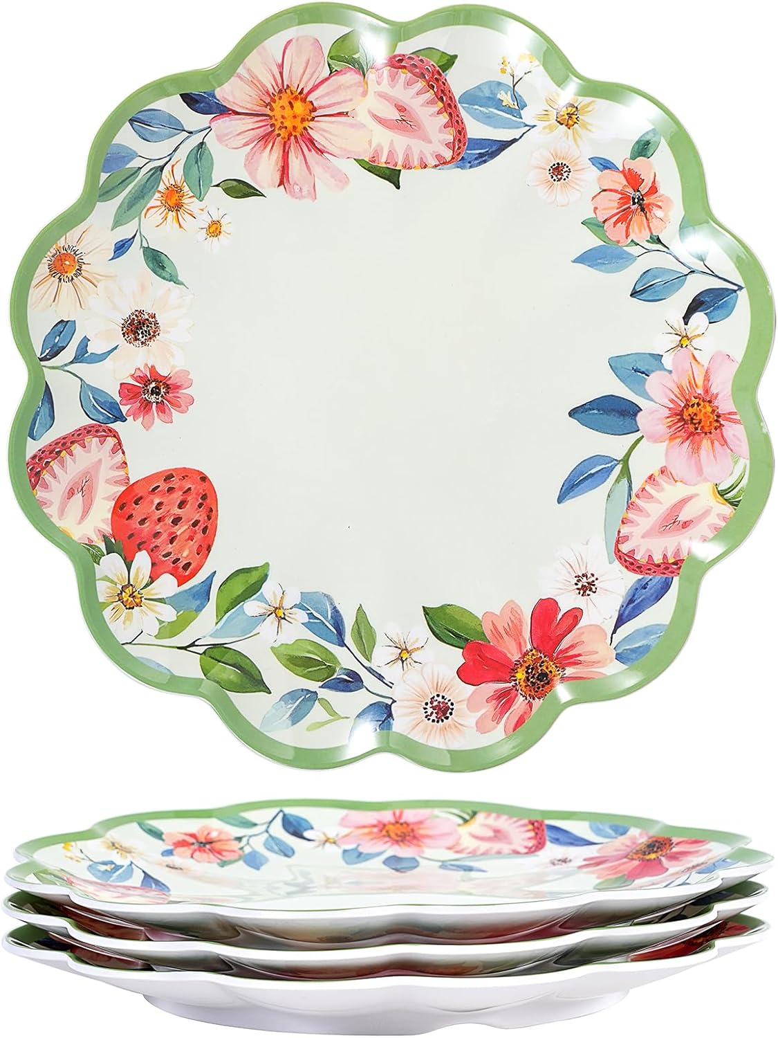 Melamine Strawberry Dinner Plates
