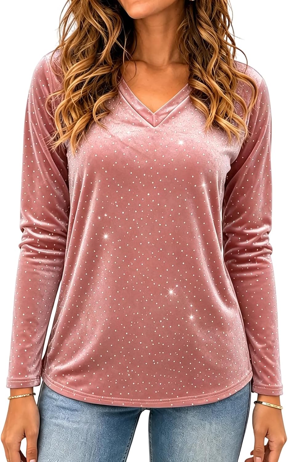 Velvet Polka Dot Blouses
